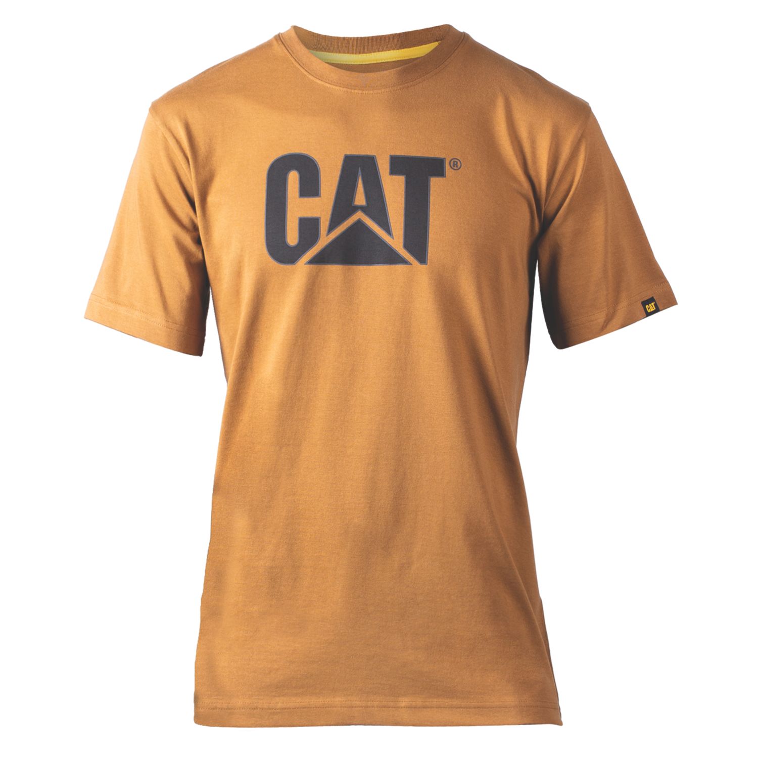 CAT Trademark Logo T-Shirt Short Sleeve Tee Shirts Bronze X Large 44" Chest (924XT)