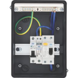 British General  IP65 Weatherproof Outdoor 5-Module 5-Way Part-Populated  EV Charger Consumer Unit with SPD