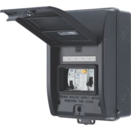 British General  IP65 Weatherproof Outdoor 5-Module 5-Way Part-Populated  EV Charger Consumer Unit with SPD