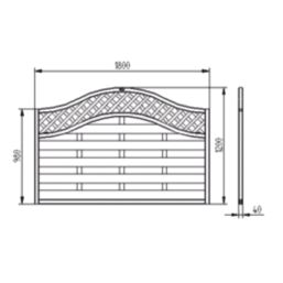 Forest Prague  Lattice Curved Top Fence Panels Natural Timber 6' x 4' Pack of 10