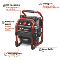 Einhell Professional SILENZZO 18/160 6Ltr 18V Li-Ion Power X-Change  Cordless Compressor - Bare