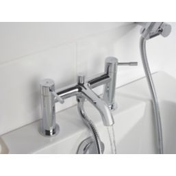 Bristan Mila Chrome 140mm Deck Mounted Dual Control Manual Shower Mixer Tap