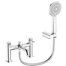 Bristan Mila Chrome 140mm Deck Mounted Dual Control Manual Shower Mixer Tap