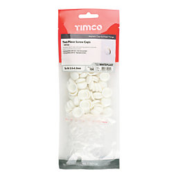 Timco Screw Caps White 6-8ga 100 Pack