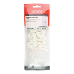 Timco 6-8ga 100 Pack White Plastic Screw Caps