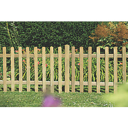 Forest Ultima Picket  Fence Panel Natural Timber 6' x 3' Pack of 3