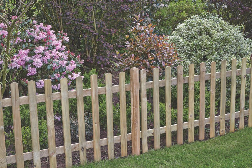 Forest Ultima Picket Fence Panel Natural Timber 6' x 3' Pack of 3
