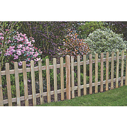 Forest Ultima Picket  Fence Panel Natural Timber 6' x 3' Pack of 3