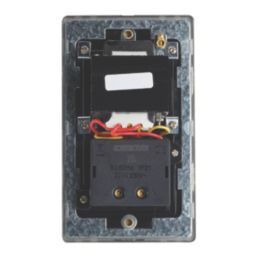 Contactum Lyric 2-Gang Dual Voltage Shaver Socket 115 - 230V Brushed Brass with Black Inserts