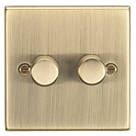 Knightsbridge  2-Gang 2-Way LED Dimmer Switch  Antique Brass