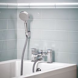 Hansgrohe Vernis Shape Chrome 126mm Deck Mounted Dual Control  Shower Mixer Tap