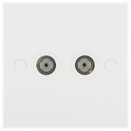 British General 900 Series 2-Gang Isolated Coaxial TV Socket White