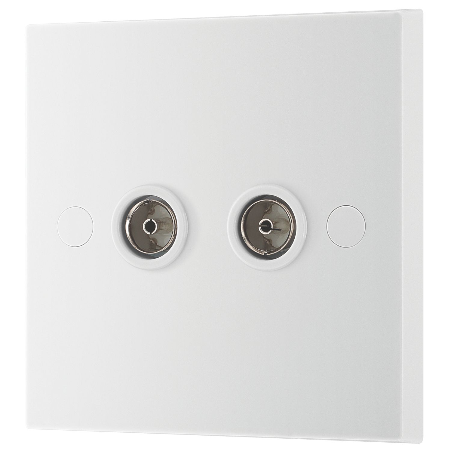 British General 900 Series 2-Gang Isolated Coaxial TV Socket White (925XF)