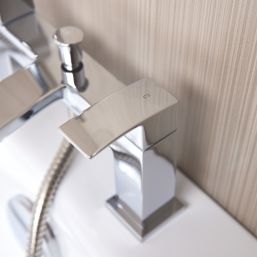 ETAL Kinlin Chrome 143mm Deck Mounted Dual Control Manual Shower Mixer Tap