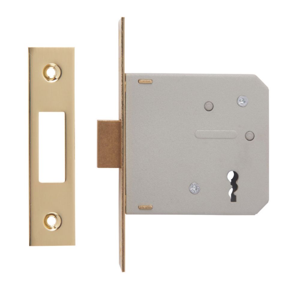 ERA 361-31 BS 5-Lever Mortice Deadlock - 3" (76mm) Maximum Security Brass Finish Door Lock