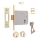 ERA  3 Lever Brass Mortice Deadlock 76mm Case - 56mm Backset