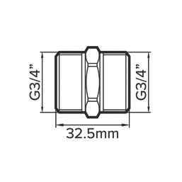 Flomasta Hexagon Nipple 3/4" x 3/4"