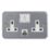 Essentials  13A 2-Gang 2-Pole Switched Metal Clad Socket + 3.1A 15.5W 2-Outlet Type A & C USB Charger with White Inserts