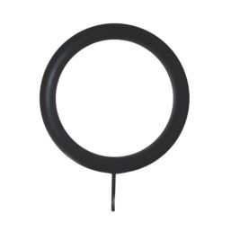 Renaissance Matt Black Metal Curtain Rings 19mm 6 Pack
