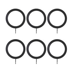 Renaissance Matt Black Metal Curtain Rings 19mm 6 Pack