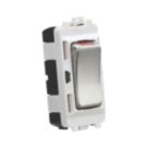 Knightsbridge  20AX Grid DP Control Switch Brushed Chrome with LED