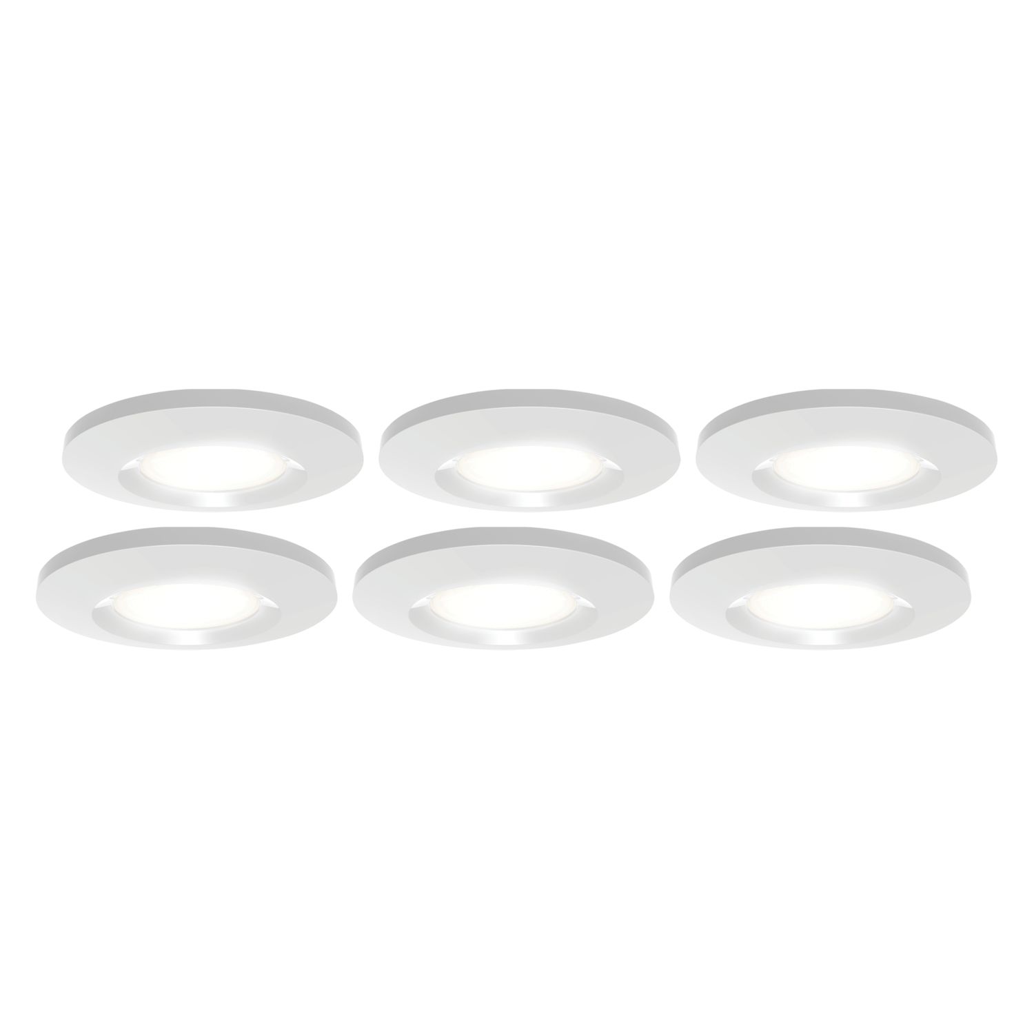 4lite Fixed Fire Rated LED Downlights Matt White 7W 710lm 6 Pack (926GR)