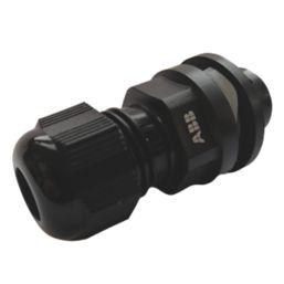 ABB Plastic Quick-Connect Cable Glands 20.2mm Black 10 Pack