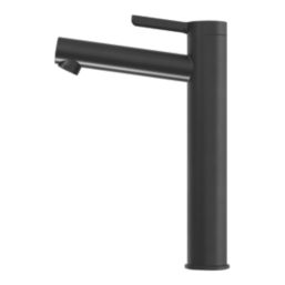 Swirl Bonda Black 250mm Standard Round Head Mono Basin Mixer Tap