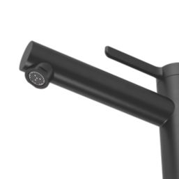 Swirl Bonda Black 250mm Standard Round Head Mono Basin Mixer Tap