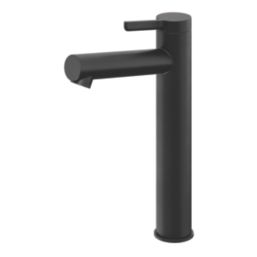 Swirl Bonda Black 250mm Standard Round Head Mono Basin Mixer Tap