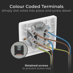 British General  13A Unswitched Fused Spur & Flex Outlet  White