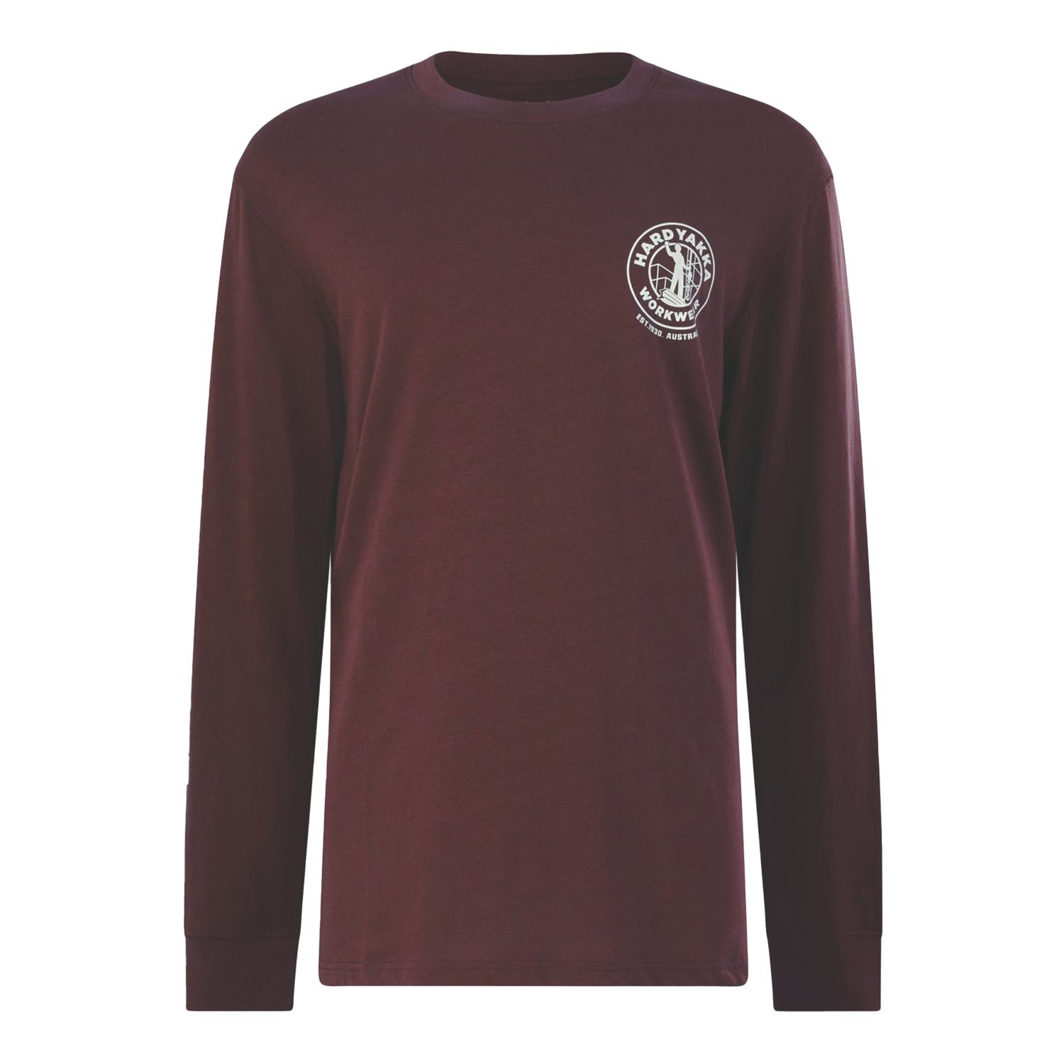 Hard Yakka Heritage Icon Long Sleeve Tee Shirt Red Brick 2X Large 46" Chest (926XT)
