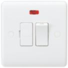 Knightsbridge Curved Edge 13A Switched Fused Spur & Flex Outlet with Neon White