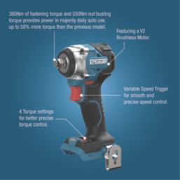 Erbauer ERI1095IPD 18V Li-Ion EXT Brushless Cordless Impact Wrench - Bare