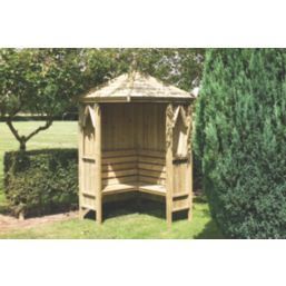 Shire Honeysuckle 4 x 4 Nominal Pyramid Timber Arbour Screwfix