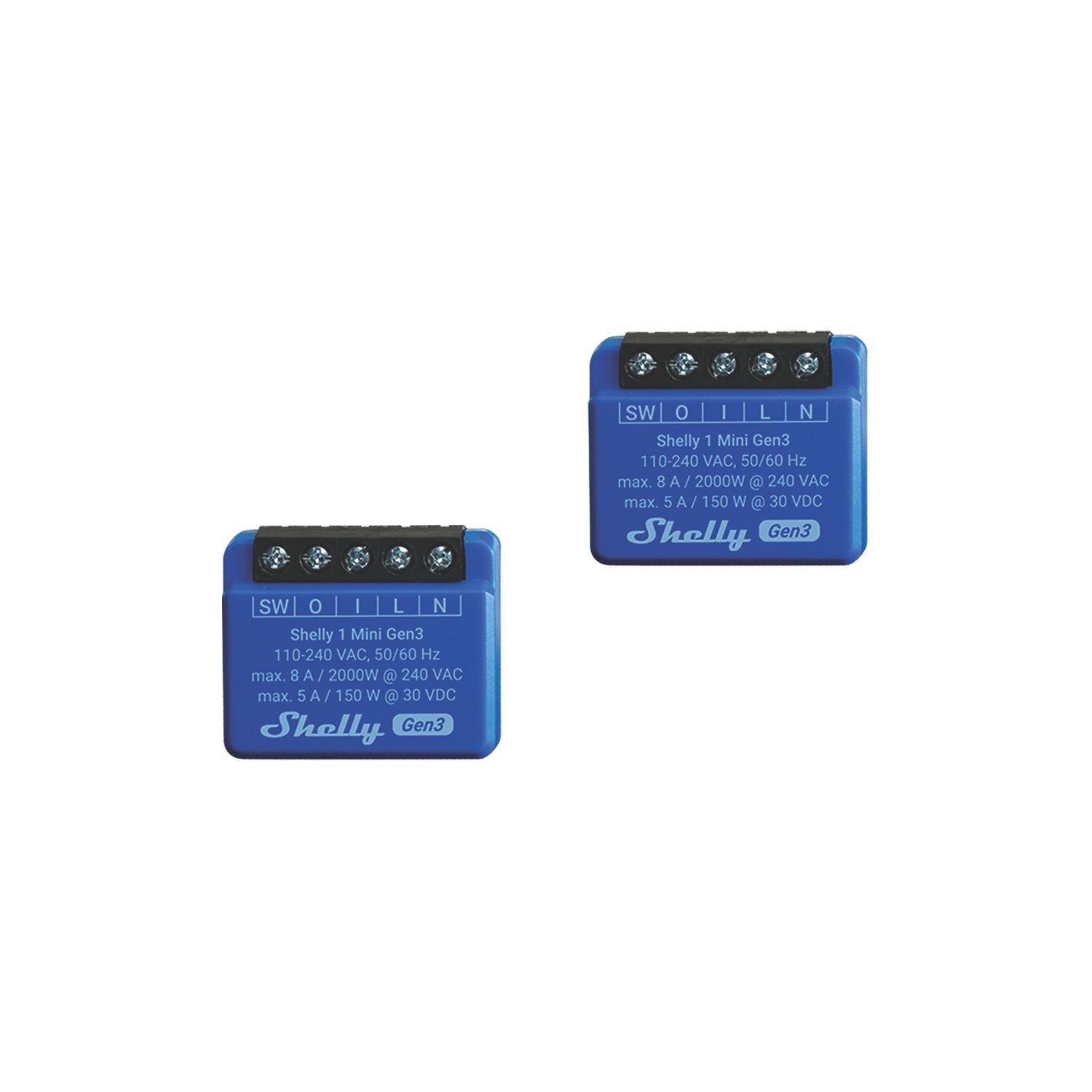 Shelly 1 Mini Gen3 Smart Control Relay 8A 2 Pack (927AG)