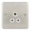Hager Sollysta WRS51BSW 5A 1-Gang Unswitched Round Pin Socket Brushed Steel with White Inserts