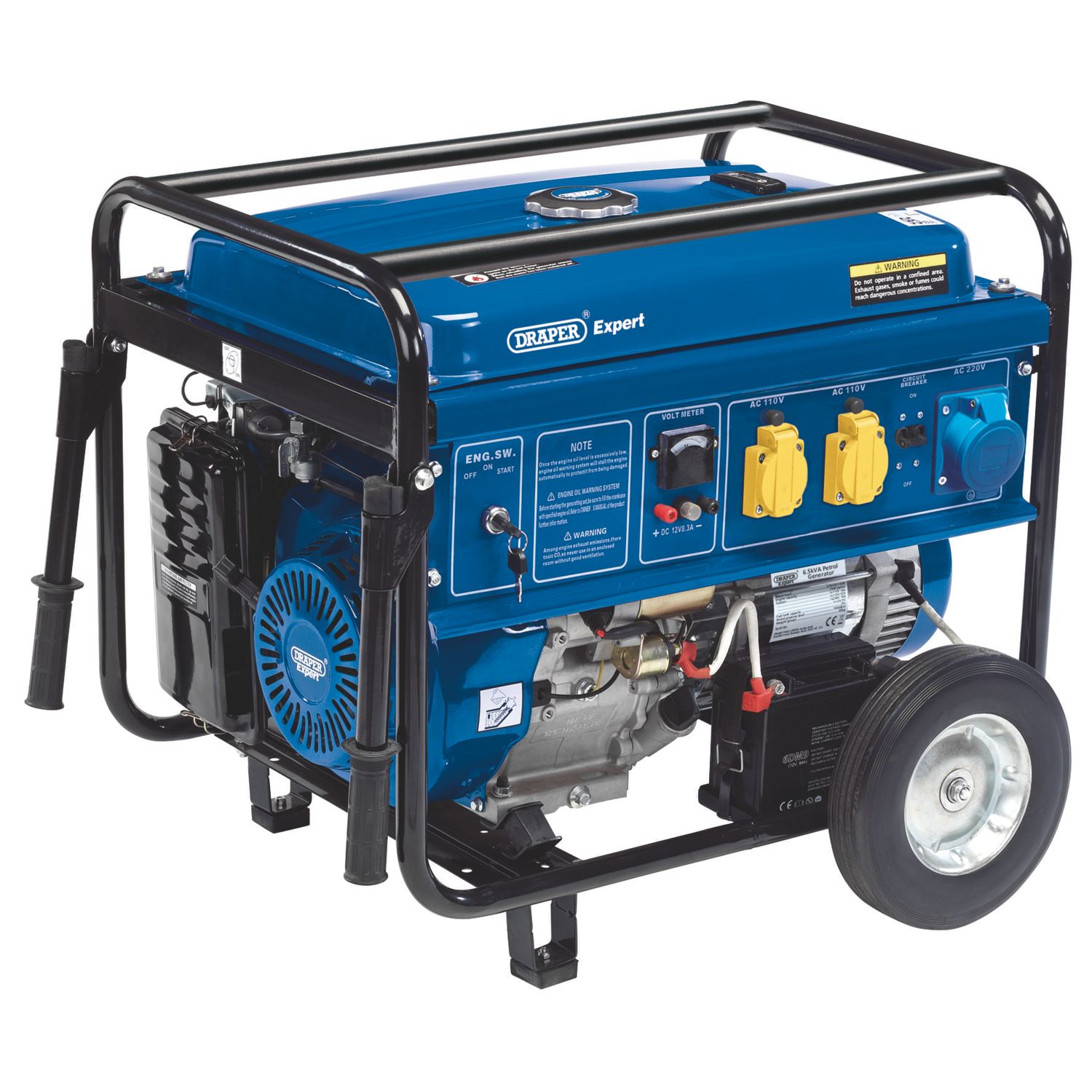 Draper Expert 16143 6500W Petrol Generator 115V/230V/12V (927CN)
