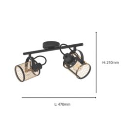 Eglo Dellow Bar 2-Light Spotlight Black