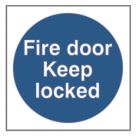 Essentials  Non Photoluminescent "Fire Door Keep Locked" Sign 100mm x 100mm