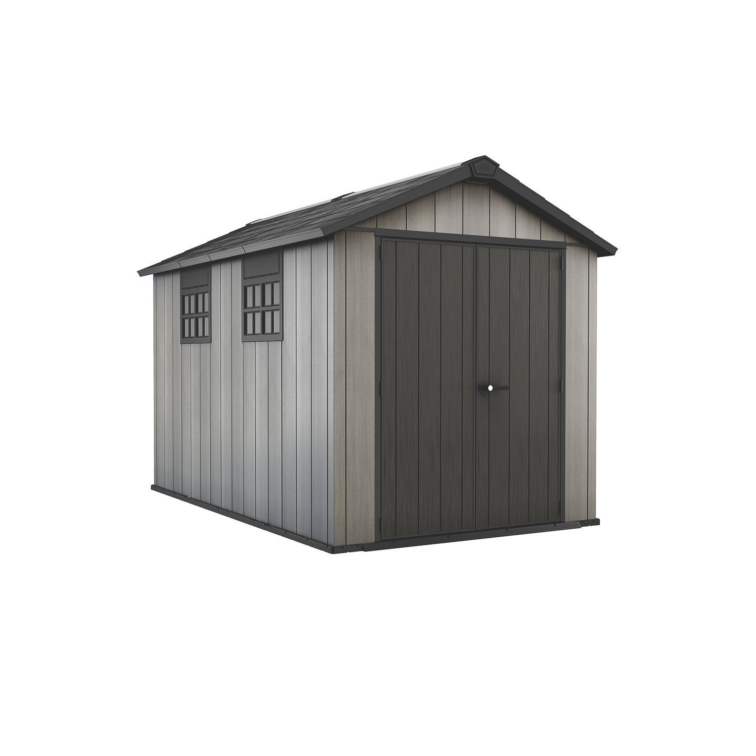 Keter Oakland 7511 7' 6" x 11' 6" (Nominal) Apex Resin Shed Grey (927HC)