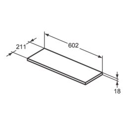 Ideal Standard i.life S Semi-Countertop Floorstanding Basin Unit with Black Handles & Basin Matt White 602mm x 360mm x 888mm