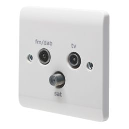 Crabtree Instinct 1-Gang Triplex Multimedia Socket White