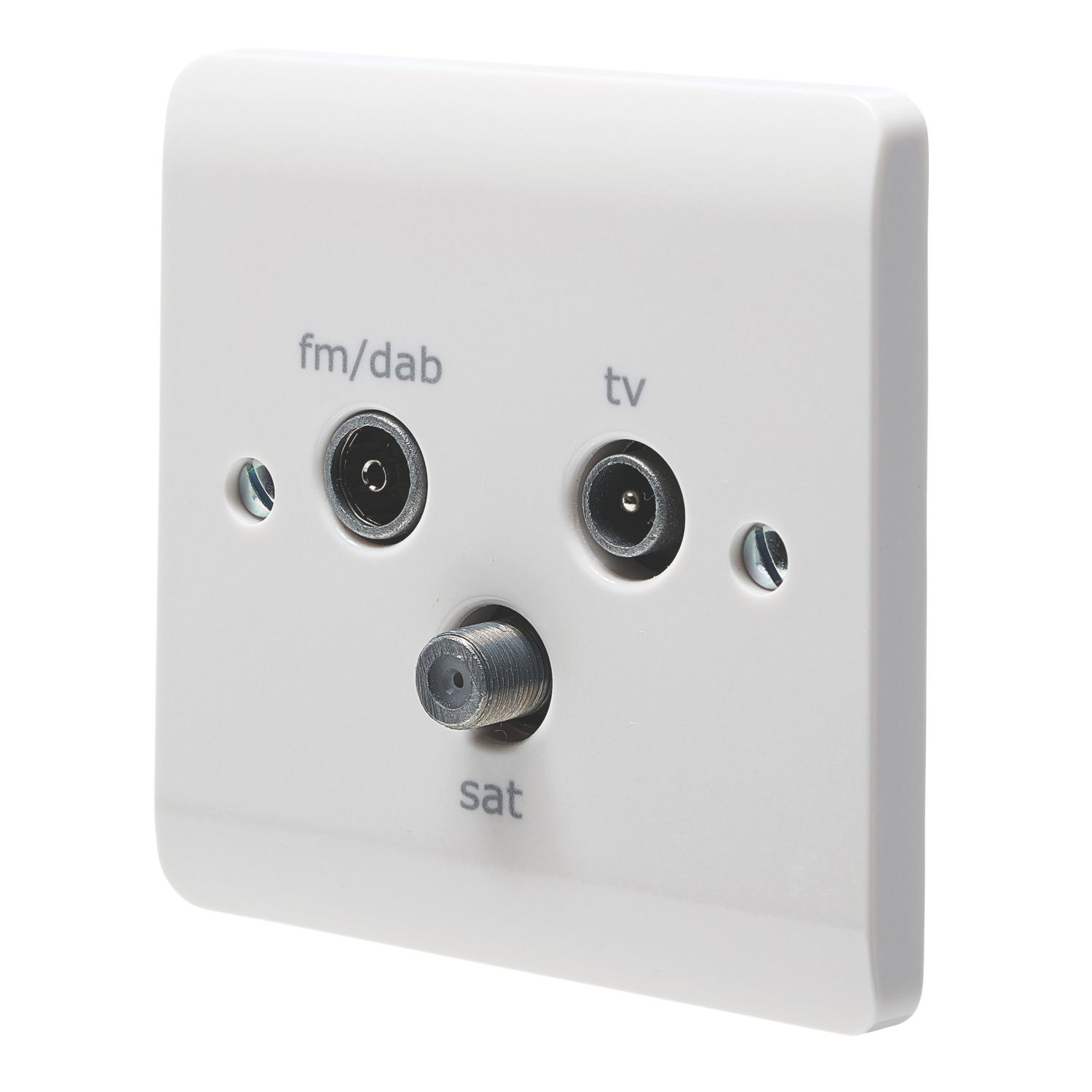 Crabtree Instinct 1-Gang Triplex Multimedia Socket White (927HV)
