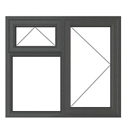 Crystal  Right-Hand Opening Clear Triple-Glazed Casement Anthracite on White uPVC Window 1190mm x 1040mm