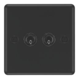 LAP  20A 16AX 2-Gang 2-Way Switch  Matt Black with Colour-Matched Inserts