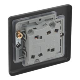 LAP  20A 16AX 2-Gang 2-Way Switch  Matt Black with Colour-Matched Inserts