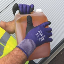 Wonder Grip WG-518W Oil Plus Protective Work Gloves Purple / Black / White Large