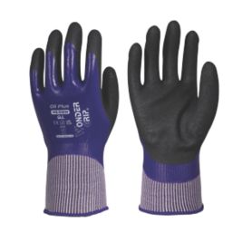 Wonder Grip WG-518W Oil Plus Protective Work Gloves Purple / Black / White Large