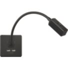 Knightsbridge  LED Reading Light Matt Black 2W 55lm + 2.4A 2-Outlet Type A USB Charger